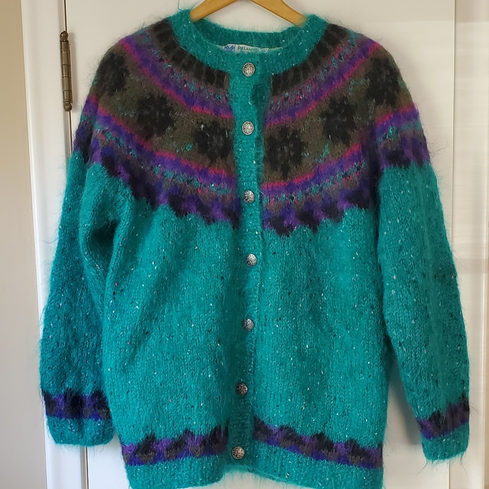 Icelandic Designs Fuzzy Vintage Wool Fair Cardigan